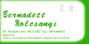 bernadett molcsanyi business card